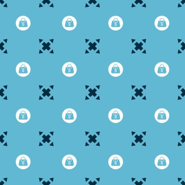 İndirimli okla alışveriş torbasını kusursuz bir şekilde yönlendir. Vektör