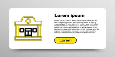 Vahşi batı salonu simgesi beyaz arka planda izole edildi. Eski batı binası. Renkli taslak konsepti. Vektör