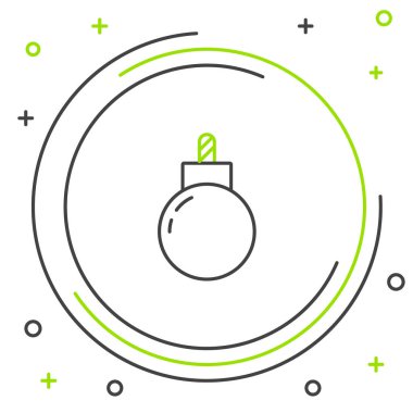 Hat bombası beyaz arka planda izole edilmiş ikonu patlatmaya hazır. Renkli taslak konsepti. Vektör