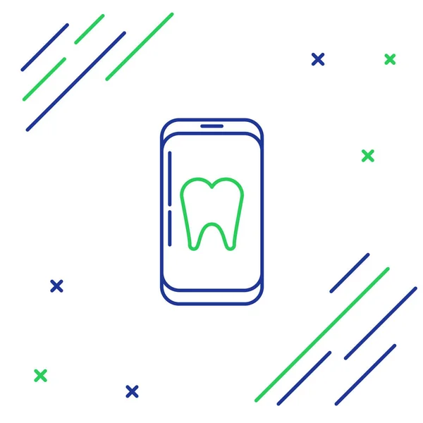 Line Online Icono Cuidado Dental Aislado Sobre Fondo Blanco Centro — Vector de stock