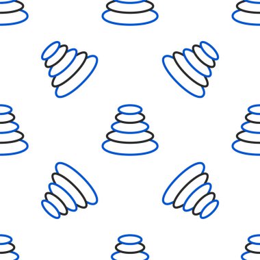 Hat Yığını sıcak taşlar simgesi beyaz arkaplanda izole edilmiş pürüzsüz desen. Spa salonu aksesuarı. Renkli taslak konsepti. Vektör