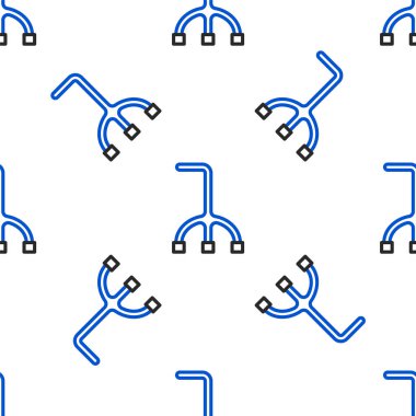 Çizgili baston simgesi, beyaz arka planda izole edilmiş, pürüzsüz desen. Renkli taslak konsepti. Vektör