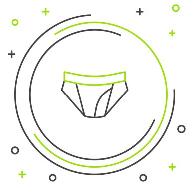 Çizgi Adamlarının iç çamaşırı simgesi beyaz arkaplanda izole edildi. Erkek iç çamaşırı. Renkli taslak konsepti. Vektör