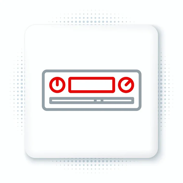 Icono Audio Coche Línea Aislado Sobre Fondo Blanco Icono Audio — Archivo Imágenes Vectoriales