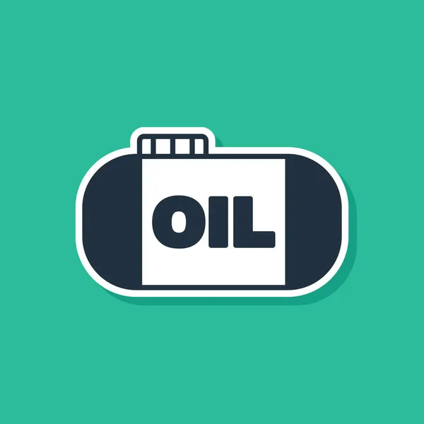 Значок Хранения Синего Нефтяного Резервуара Изолирован Зеленом Фоне Бак Сосуд — стоковый вектор