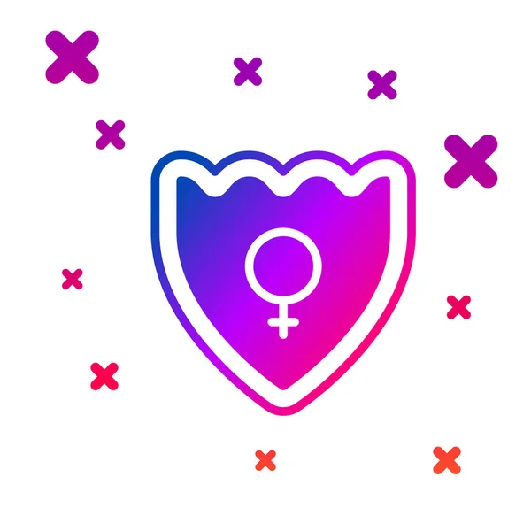 Farbe Gender Shield Weibliches Symbol Isoliert Auf Weißem Hintergrund Gradient — Stockvektor