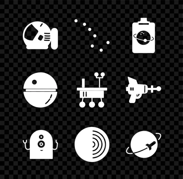 Conjunto Casco Astronauta Gran Oso Constelación Planeta Extraterrestre Estructura Tierra — Archivo Imágenes Vectoriales