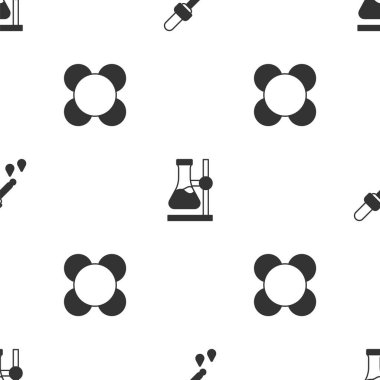 Pipette 'i, deney tüpünü standa, molekülü de dikişsiz desene ayarlayın. Vektör