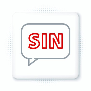 Matematik çizgi fonksiyonu sinüs simgesi beyaz arkaplanda izole edildi. Renkli taslak konsepti. Vektör