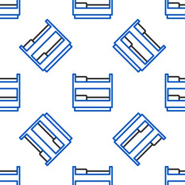 Ranzanın çizgi yatak simgesi beyaz arkaplandaki kusursuz deseni izole etti. Renkli taslak konsepti. Vektör