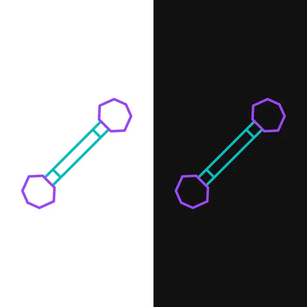 Icône Line Piercing isolée sur fond blanc et noir. Concept de contour coloré. Vecteur — Image vectorielle