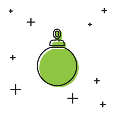 Siyah Noel balosu ikonu beyaz arka planda izole edilmiş. Mutlu Noeller ve mutlu yıllar. Vektör