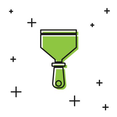 Beyaz arka planda siyah macun bıçak ikonu izole edildi. Spatula tamir aleti. Yağma ya da boya aletleri. Vektör