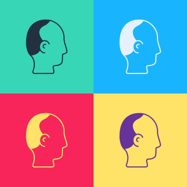 Pop Art Baldness simgesi renk arkaplanında izole edildi. Alopecia. Vektör