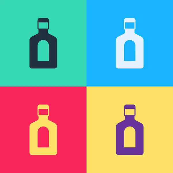 Pop art Botella de champú icono aislado en el fondo de color. Vector — Archivo Imágenes Vectoriales