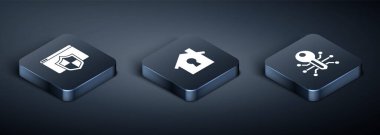 Isometric Tarayıcı 'yı kalkan, akıllı anahtar ve House' u koruma simgesi olarak ayarla. Vektör