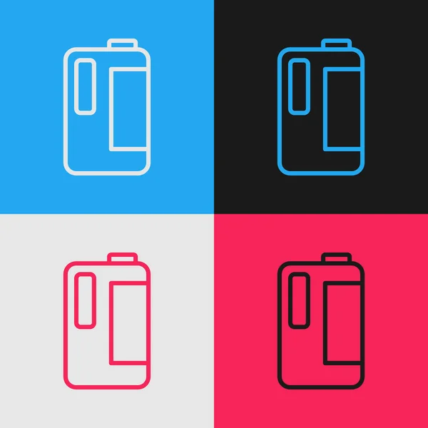 Línea Pop art Botella de plástico con asa para icono de la leche aislada sobre fondo de color. Un galón de leche. Vector — Vector de stock