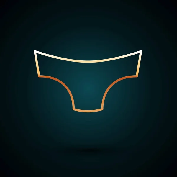 Gold line Men underpants icon isolated on dark blue background. Man underwear. Vector — Stock Vector