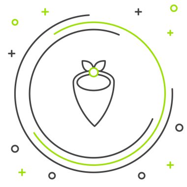 Çizgi Kovboy bandana simgesi beyaz arkaplanda izole edildi. Renkli taslak konsepti. Vektör