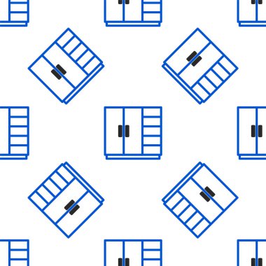 Çizgi Gardırobu simgesi beyaz arka planda kusursuz desen izole etti. Renkli taslak konsepti. Vektör