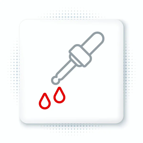 Line Pipette Icon Isolated White Background Element Medical Chemistry Lab — Stock Vector