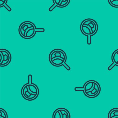 Mavi çizgi Diamond nişan yüzüğü ikonu yeşil arka planda kusursuz desen izole etti. Vektör