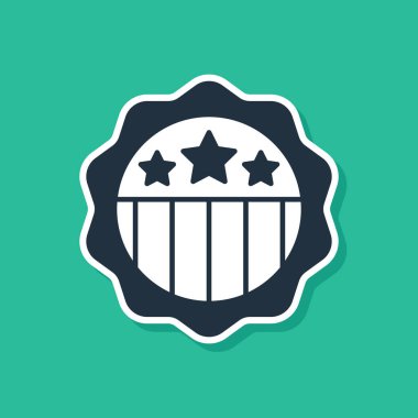 Mavi ABD Bağımsızlık Günü simgesi yeşil arka planda izole edildi. 4 Temmuz. Amerika Birleşik Devletleri ülkesi. Vektör