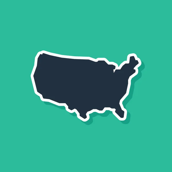 Icône Carte Bleue Des États Unis Isolée Sur Fond Vert — Image vectorielle