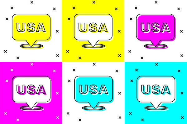 Set Usa Independence Day Icon Isolated Color Background 4Th July — Stock Vector