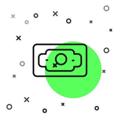 Siyah çizgi Para Büyüyen Kadın simgesi beyaz arka planda izole. Gelir kavramı. İş büyümesi. Yatırım, tasarruf ve para yönetimi. Vektör