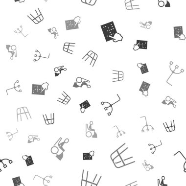 Körler alfabesi, Walker, baston baston ve kadın tekerlekli sandalyesini kusursuz bir kalıba sokun. Vektör