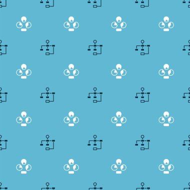 Hiyerarşi organogram şemasını ve turta bilgisini pürüzsüz desen üzerine ayarla. Vektör