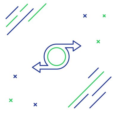 Satır Arrow simgesi beyaz arkaplanda izole edildi. Yön Arrowhead sembolü. Navigasyon işaretçisi işareti. Renkli taslak konsepti. Vektör