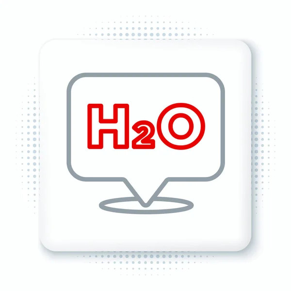 Линия Химическая Формула Капли Воды H2O Форме Значок Изолирован Белом — стоковый вектор