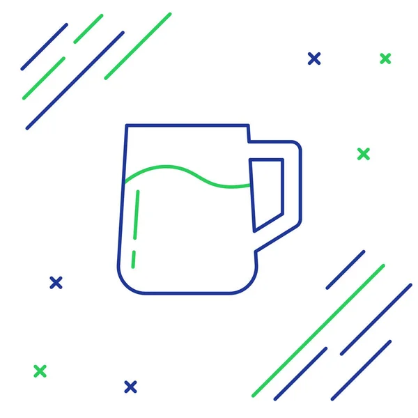 Ligne Icône Tasse Bière Bois Isolé Sur Fond Blanc Concept — Image vectorielle