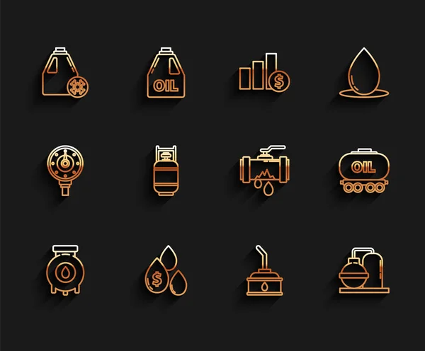 Ligne Consigne Bâtiment Industriel Pétrole Gaz Boîte Antigel Boîte Pour — Image vectorielle