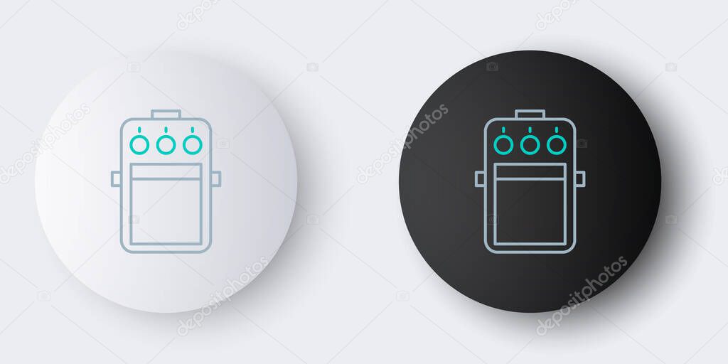 Line Guitar pedal icon isolated on grey background. Musical equipment. Colorful outline concept. Vector.