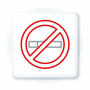 Beyaz arkaplanda sigara içme yasağı simgesi izole edildi. Sigara sembolü. Renkli taslak konsepti. Vektör.