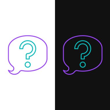 Konuşma balonu sohbet simgesi beyaz ve siyah arkaplanda izole edildi. İleti simgesi. İletişim ya da yorum sohbet sembolü. Renkli taslak konsepti. Vektör.