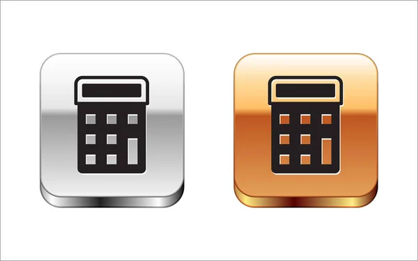 Icono Calculadora Negra Aislado Sobre Fondo Blanco Símbolo Contable Cálculos — Archivo Imágenes Vectoriales