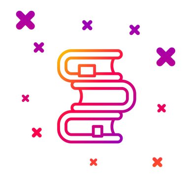 Renk Çizgisi Kitabı simgesi beyaz arkaplanda izole edildi. Kademeli rastgele dinamik şekiller. Vektör.