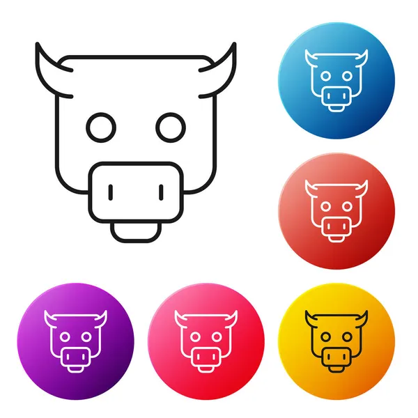 Fekete Vonal Bull Piaci Ikon Elszigetelt Fehér Alapon Pénzügyi Tőzsdei — Stock Vector