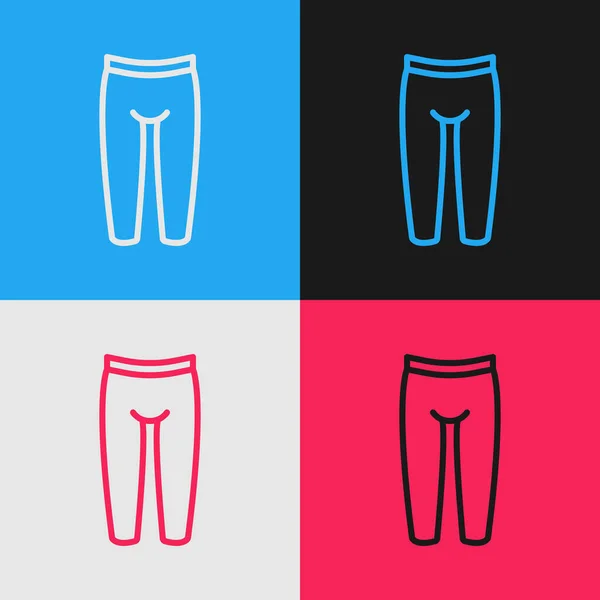 Pop Art Line Leggings Icon Isolated Color Background Vector — Stock Vector