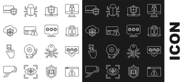 Establecer Línea Navegador Con Signo Exclamación Protección Por Contraseña Ordenador — Vector de stock