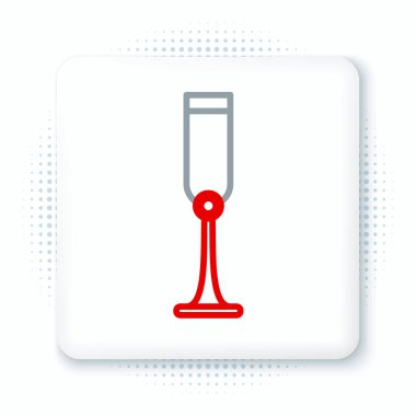 Beyaz arka planda izole edilmiş bir çizgi Yahudi kadeh ikonu. Kiddush için Yahudi şarabı bardağı. Şabat için çerez kupası. Renkli taslak konsepti. Vektör.