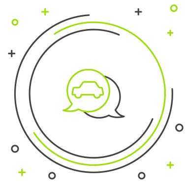 Çizgi Araba servisi simgesi beyaz arkaplanda izole edildi. Otomobil tamircisi. Tamirci oto tamircisi. Bakım tabelası. Renkli taslak konsepti. Vektör