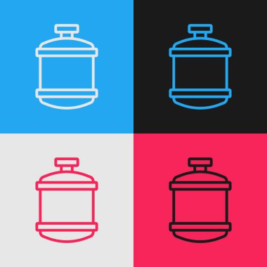 Popüler sanat çizgisi Propan gaz tankı ikonu renk arkaplanında izole edildi. Yanabilir benzin deposu ikonu. Vektör