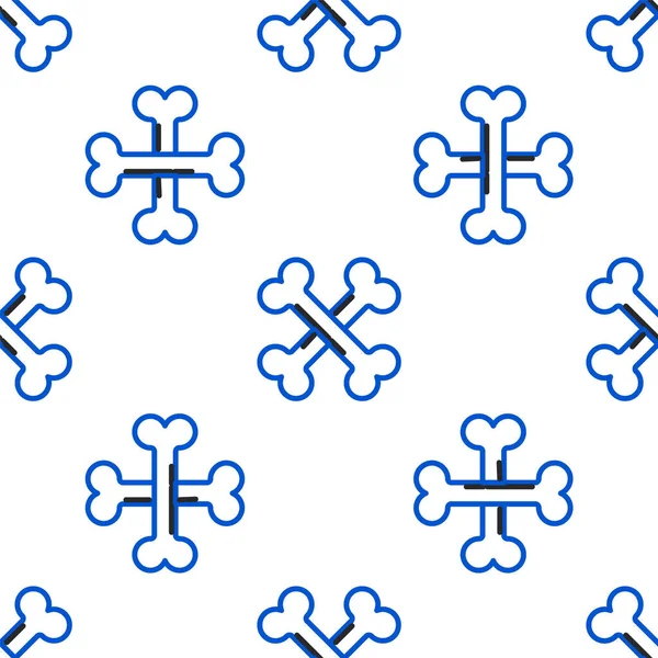 Čára Křížené Kosti Ikona Izolované Bezešvé Vzor Bílém Pozadí Symbol — Stockový vektor