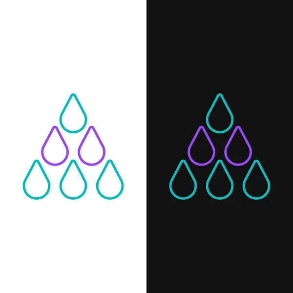 Line Water Drop Icon Isolated White Black Background Colorful Outline — Stock Vector