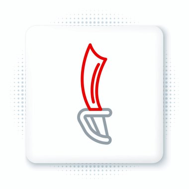 Beyaz arkaplanda Korsan kılıç simgesi izole edildi. Kılıç işareti. Renkli taslak konsepti. Vektör